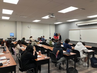 student working in SWAC classroom