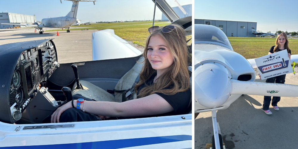 Sandwich Secondary Student Allie Houser takes first solo flight