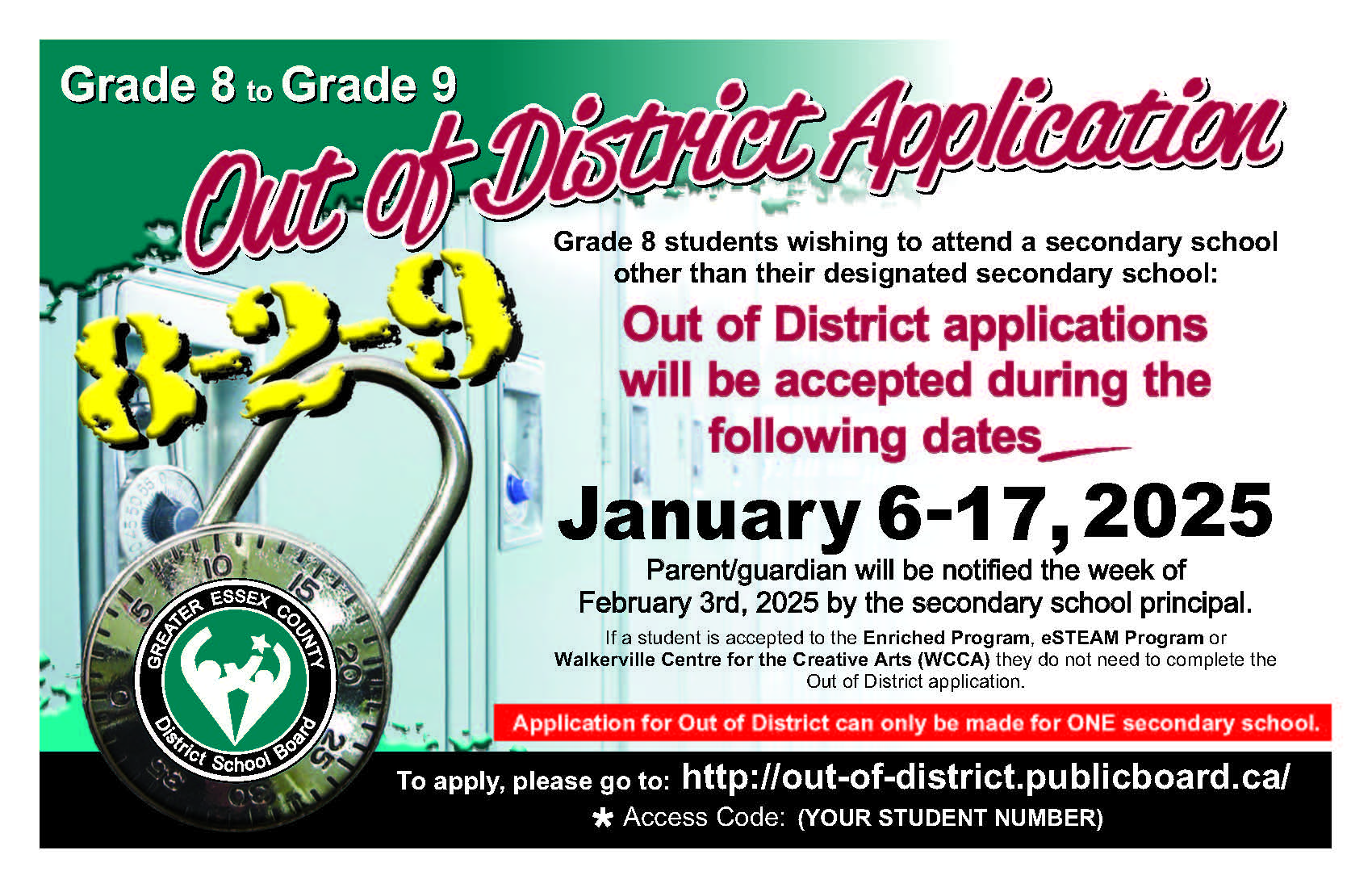 Out of district application 