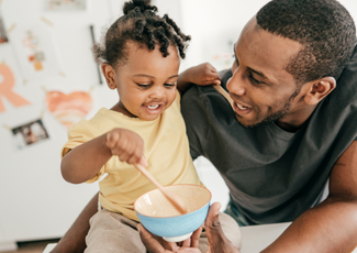 Father and toddler daughter 